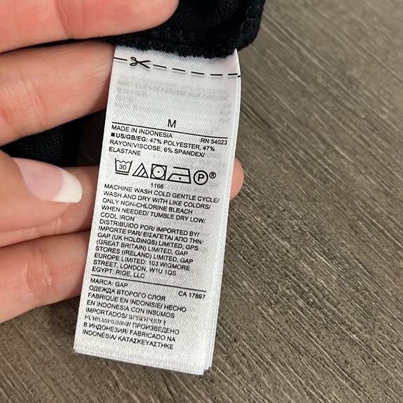 GAP Black Long Wrap Sleeve Dress Size M - Picture 8 of 8